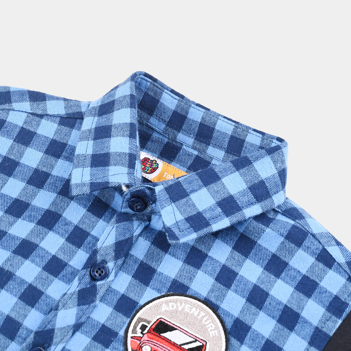 Boys Flannel Casual Shirt F/S (Forest Camp)-Blue