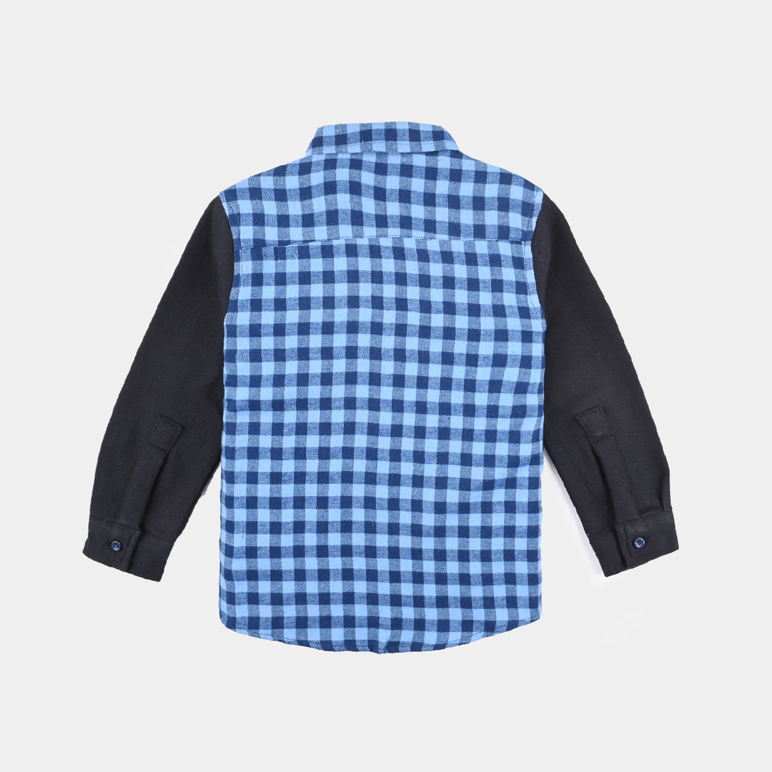 Boys Flannel Casual Shirt F/S (Forest Camp)-Blue