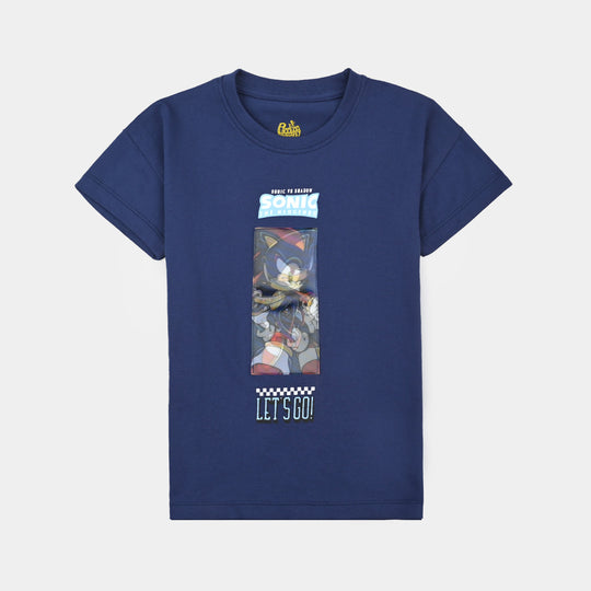 Boys Cotton Jersey T-Shirt H/S-Navy Blue