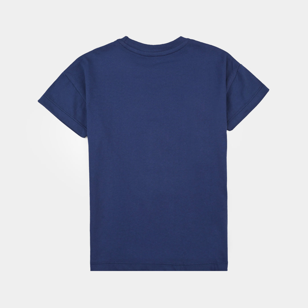 Boys Cotton Jersey T-Shirt H/S-Navy Blue