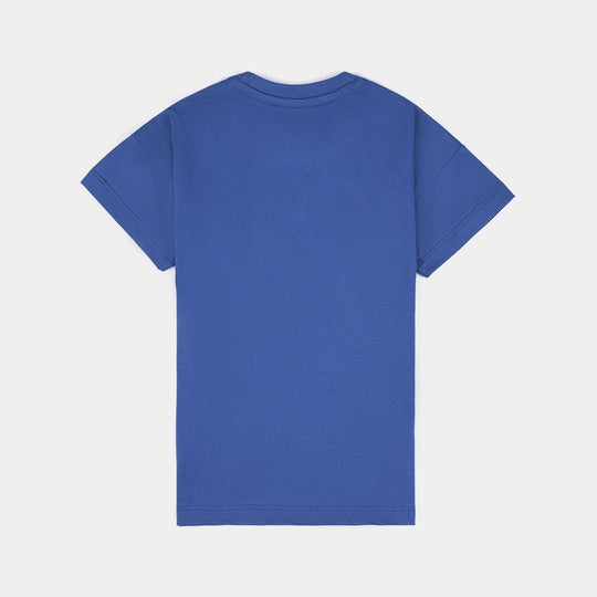 Boys Cotton Jersey T-Shirt H/S Never Stop Rolling-Navy Blue