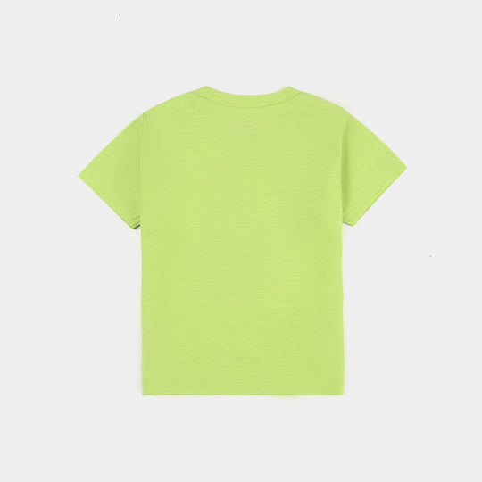 Infant Boys Cotton Jersey T-Shirt Happy-Sharp.Gren