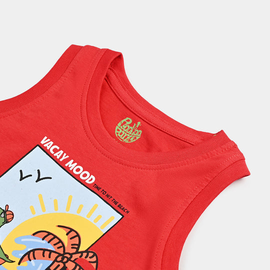 Infant Boys Cotton Jersey Sando Vacay Mood-H.R.Red