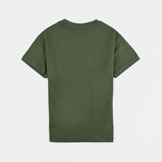 Boys Cotton Jersey T-Shirt H/S -Chive