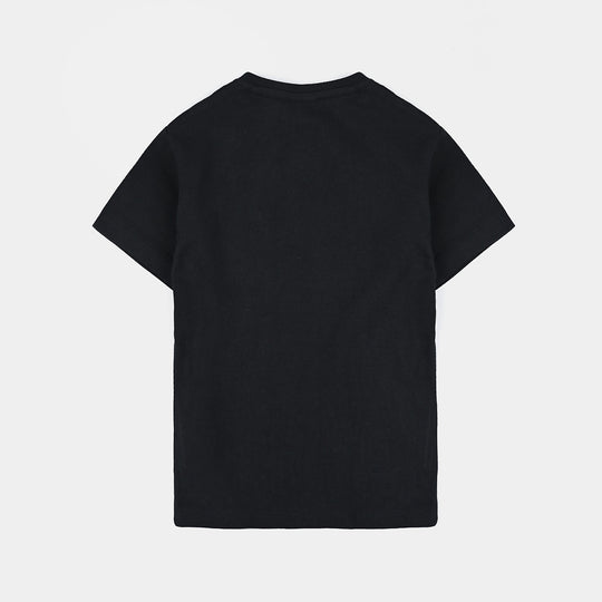 Boys Cotton Jersey T-Shirt H/S New Place-Jet Black