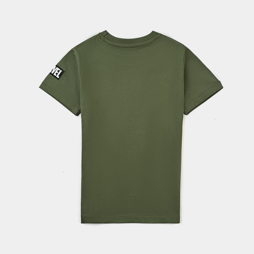 Boys Cotton Jersey T-Shirt H/S-Caput Olive