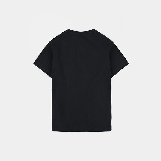 Infant Boys Cotton Jersey T-Shirt Jungle Wash-Jet Black