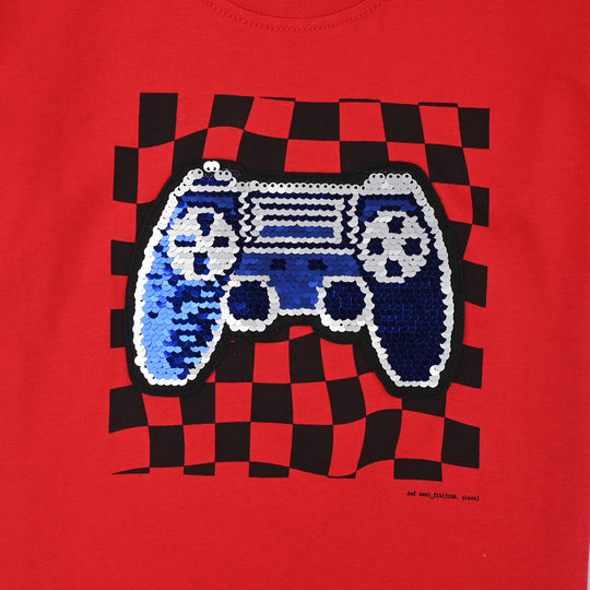 Boys Cotton Jersey T-Shirt H/S Joy Stick-HR.Red