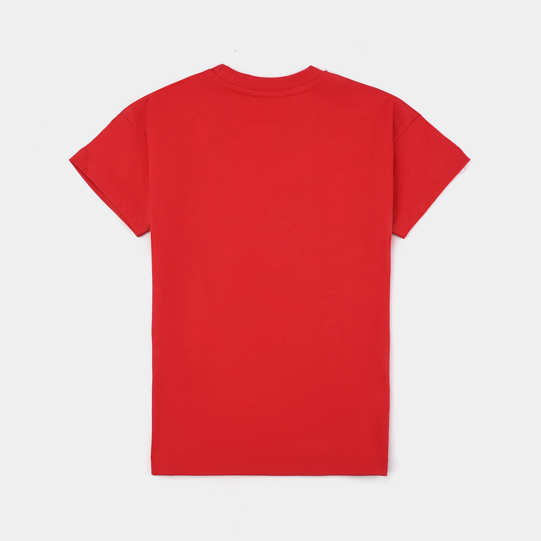 Boys Cotton Jersey T-Shirt H/S Joy Stick-HR.Red