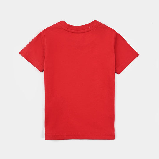 Boys Cotton Jersey T-Shirt H/S Just Play-HR.Red