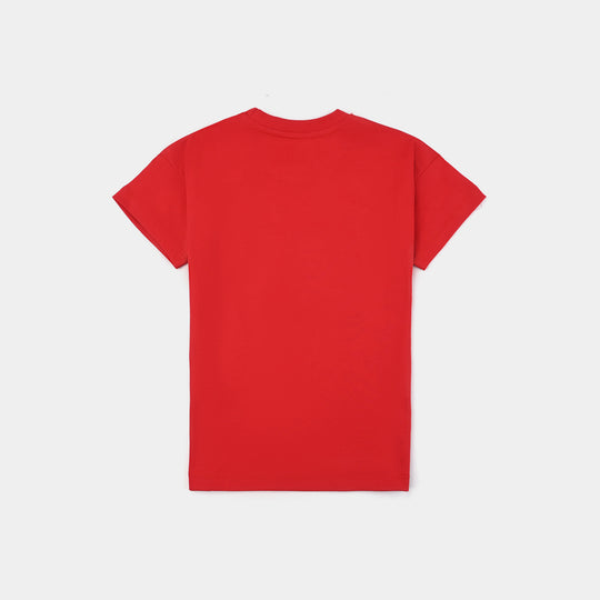 Infant Boys Cotton Jersey Round Neck T-Shirt Peanuts-HR.Red