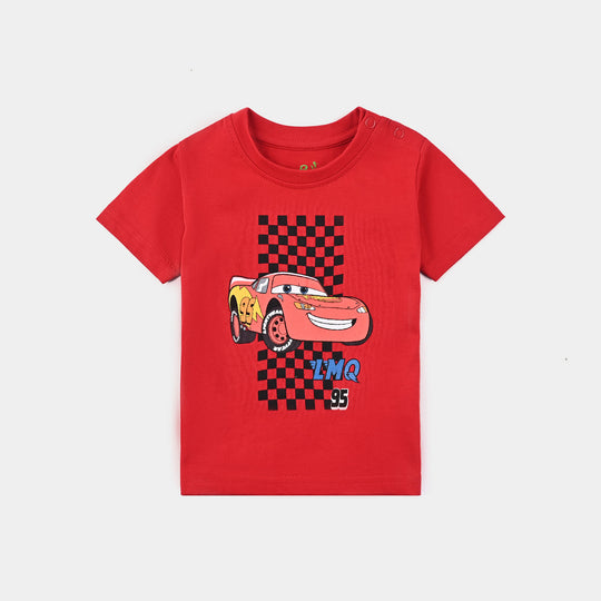 Infant Boys Cotton Jersey Round Neck T-Shirt Car-HR.Red