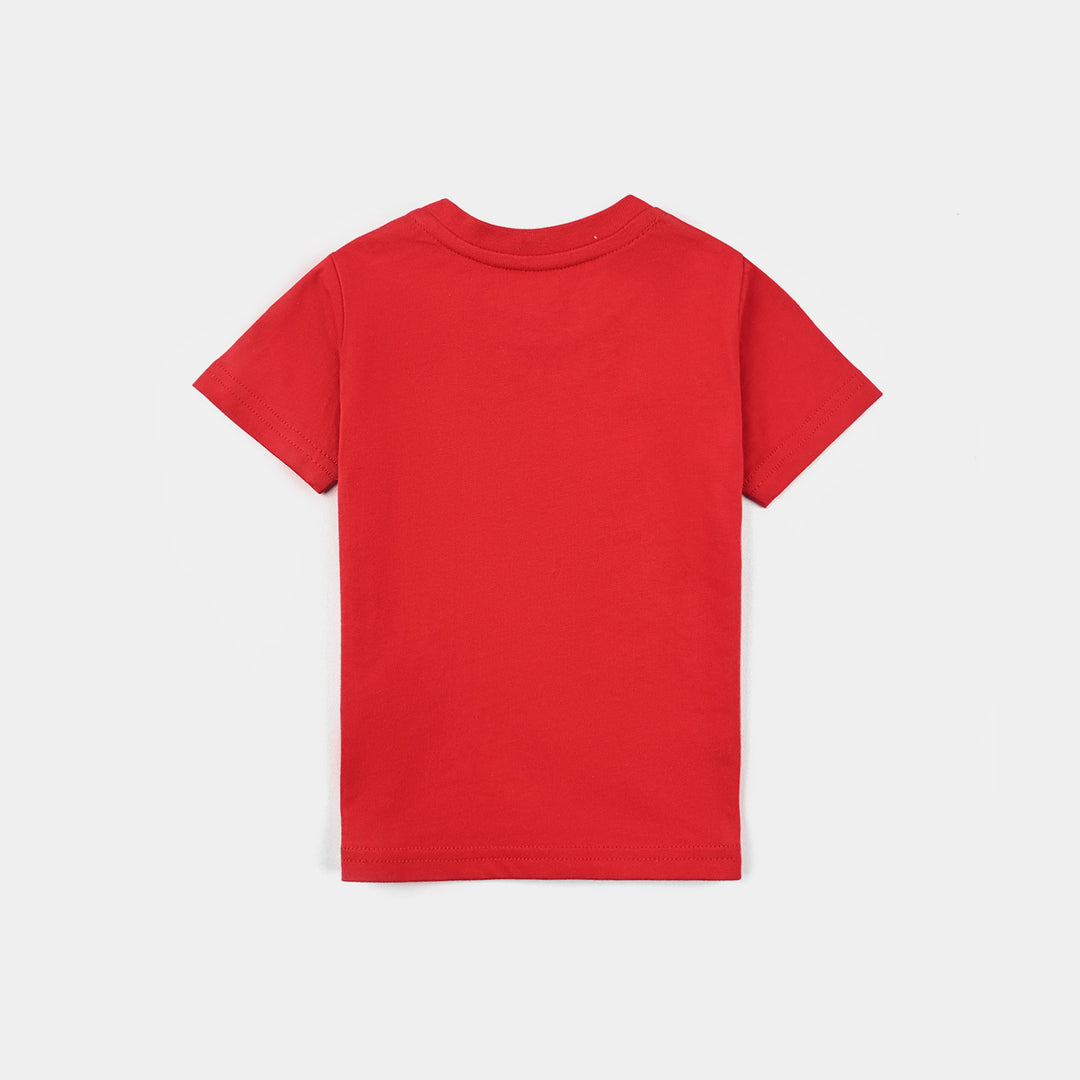 Infant Boys Cotton Jersey Round Neck T-Shirt Car-HR.Red