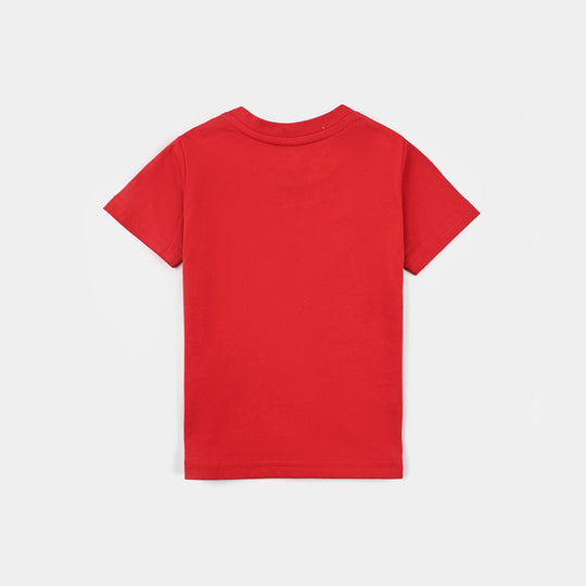 Infant Boys Cotton Jersey Round Neck T-Shirt Crazy Jungle-HR.Red