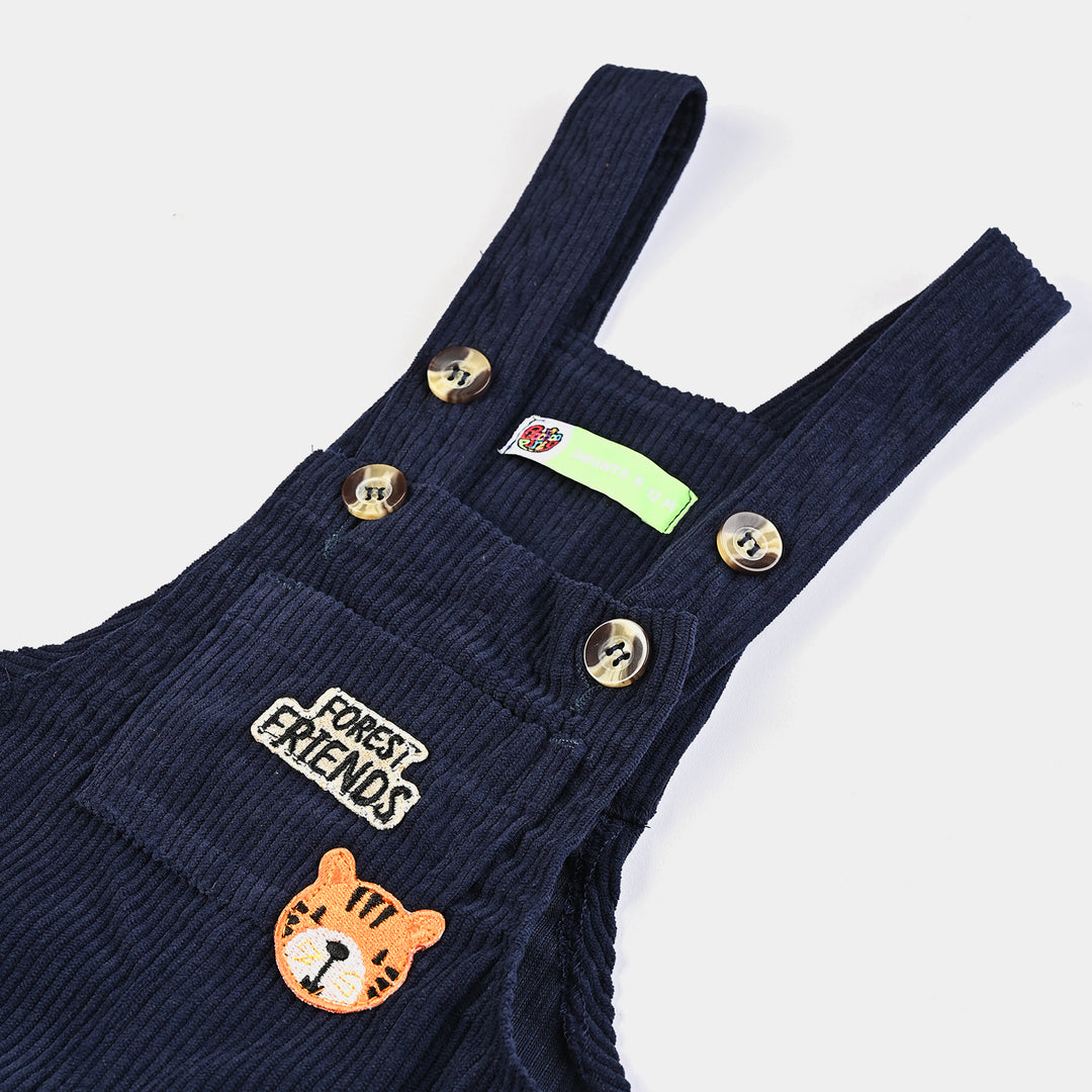 Infant Boys Corduroy Dangri Forest Friends-NAVY