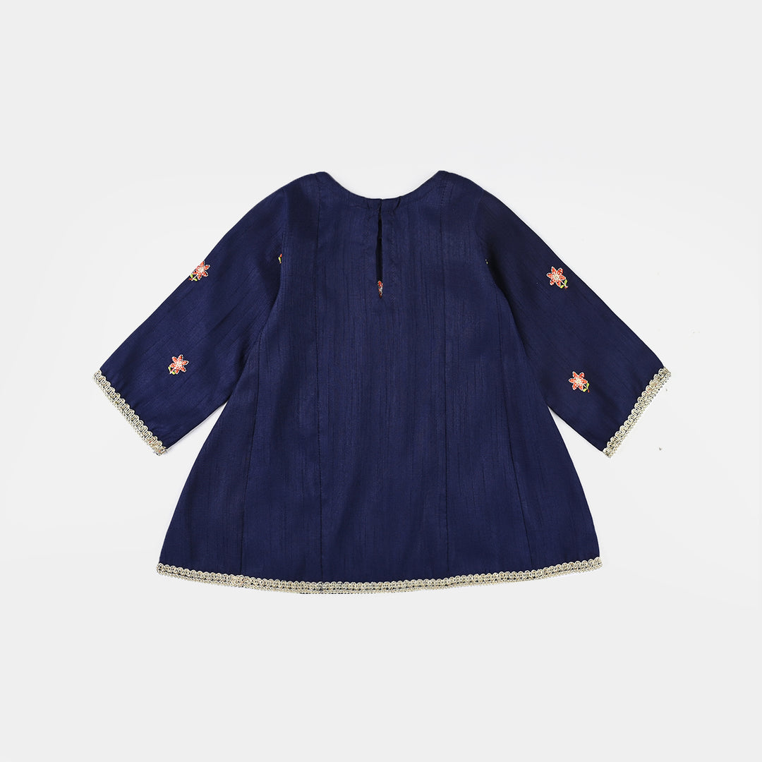 Girls Raw Silk 3 Pcs Umang-Navy Blue