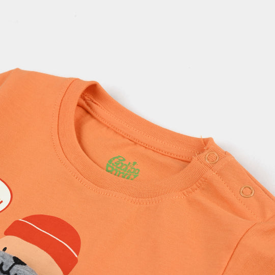 Infant Boys Cotton Jersey Round Neck T-Shirt AHOY- Orange