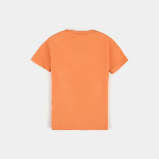 Infant Boys Cotton Jersey Round Neck T-Shirt AHOY- Orange