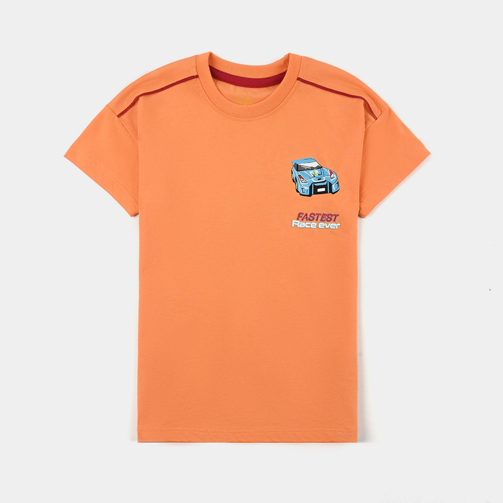 Boys Cotton Jersey T-Shirt H/S Fastest Race Ever