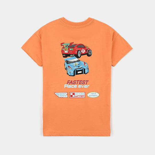 Boys Cotton Jersey T-Shirt H/S Fastest Race Ever