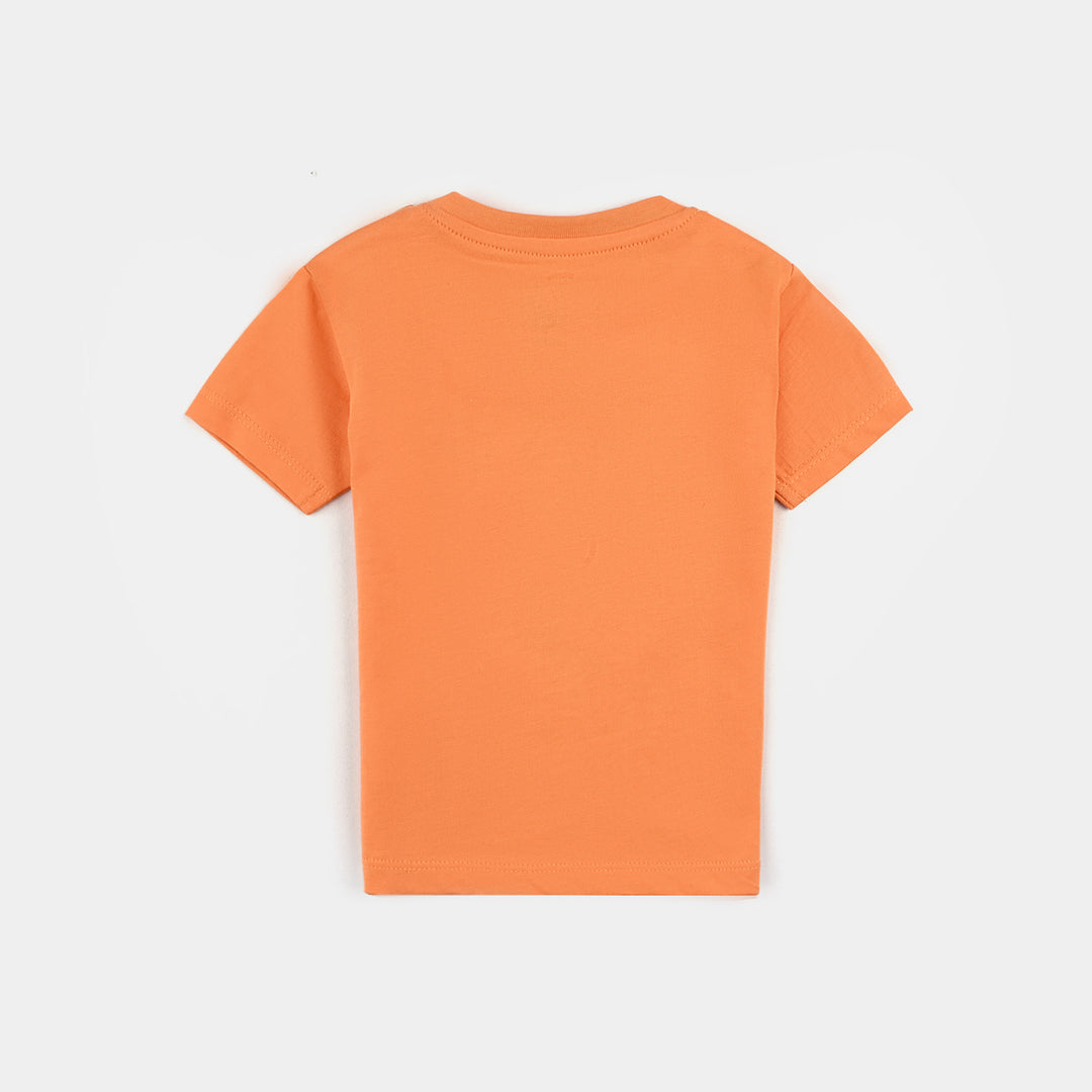 Infant Boys Cotton Jersey Round Neck T-Shirt Surfs UP-B/Orange