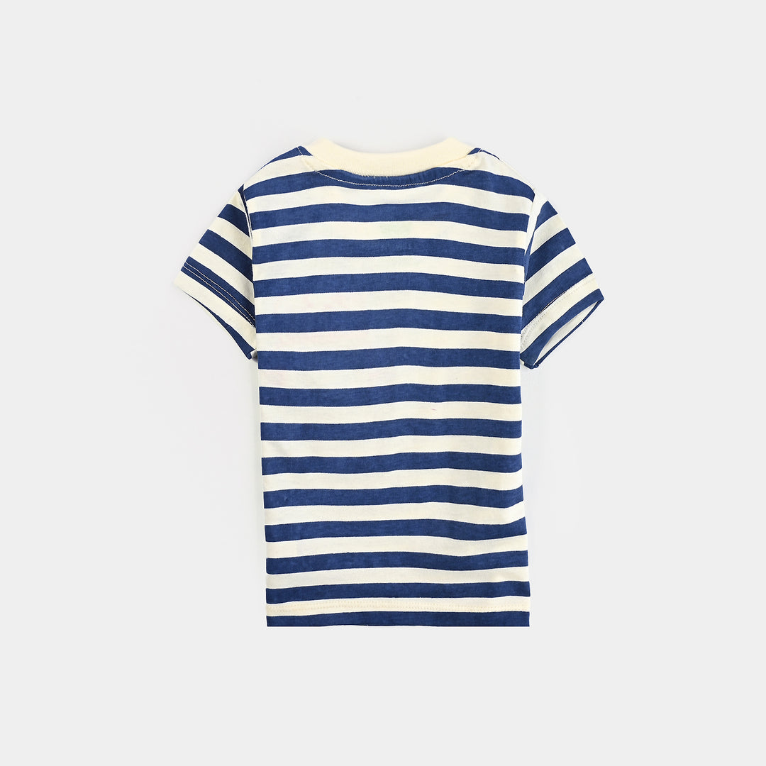 Infant Boys Cotton Jersey Round Neck T-Shirt (Fish & Crab) - Multicolor