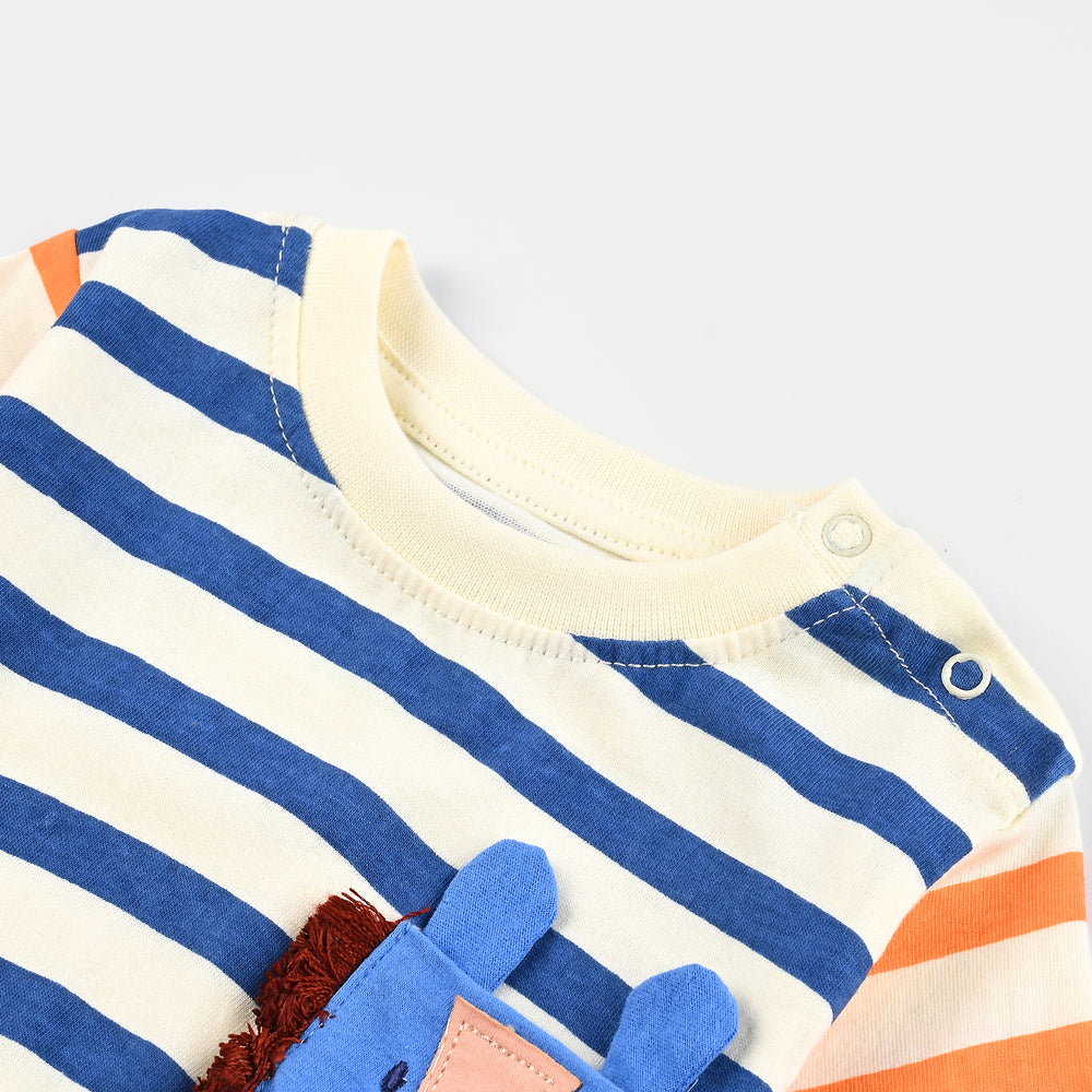 Infant Boys Cotton Jersey T-Shirt (Bear) - Multi