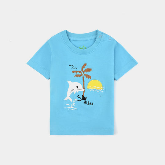 Infant Boys Cotton Jersey Round Neck T-Shirt Vibes