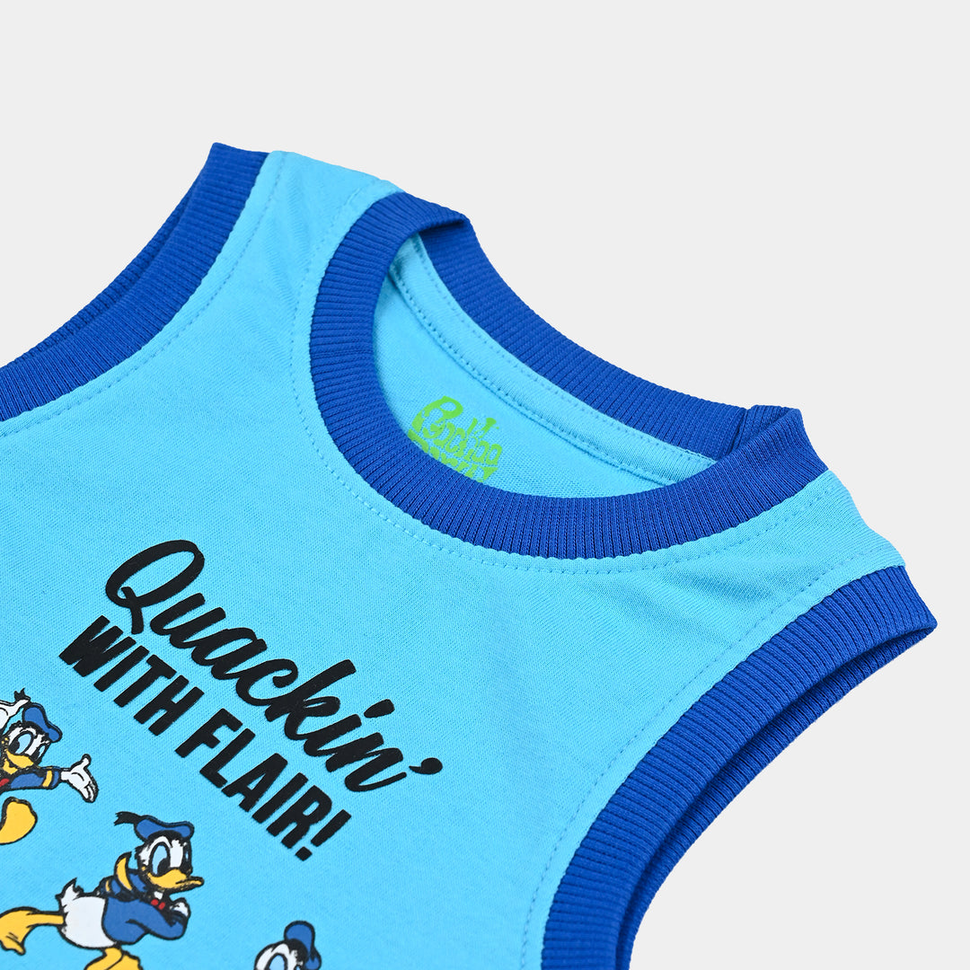 Infant Boys Cotton Jersey Sando Quackin