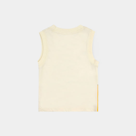 Infant Boys Cotton Jersey Sando Peanuts-Vanilla Ice