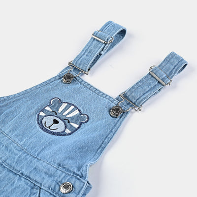 Infant Boys Denim rigid Dungaree Roar-Mid Blue