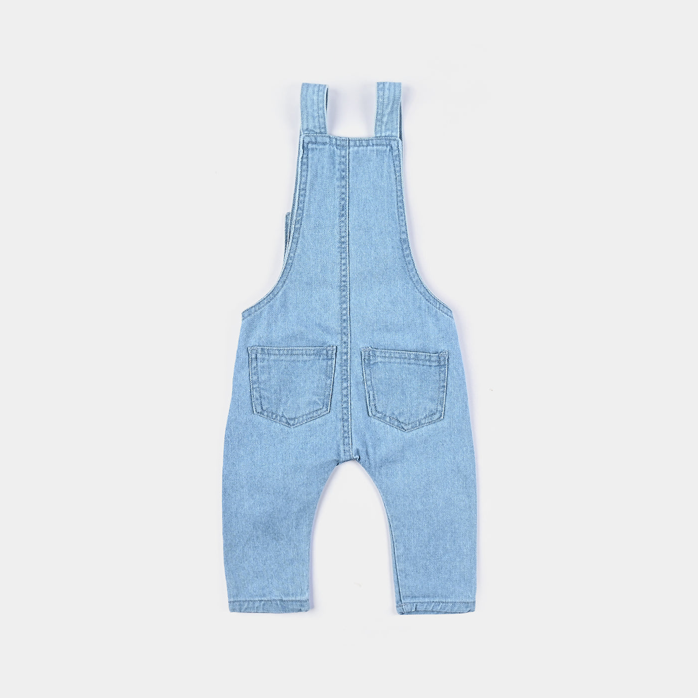 Infant Girls Denim Rigid Cute Giraffe Dungaree - Mid Blue