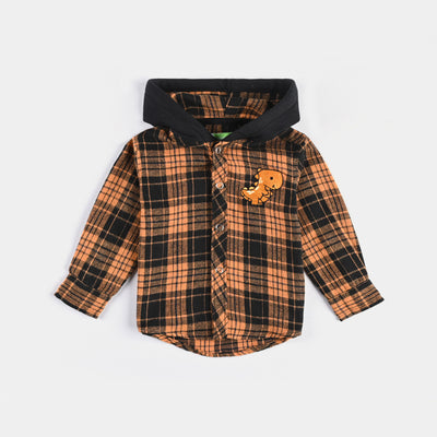 Infant Boys Flannel Basic Casual Shirt (Dino)-Yellow