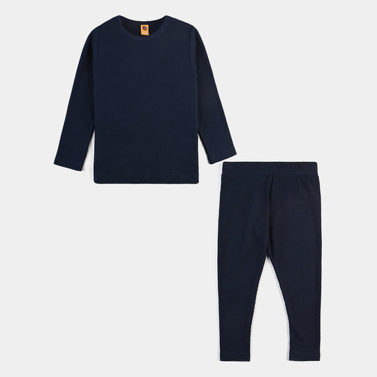 Kids Unisex Thermal Inner Suit-NAVY