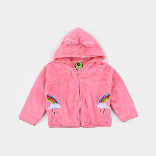 Infant Girls Sherpa Jacket Rainbow-Pink