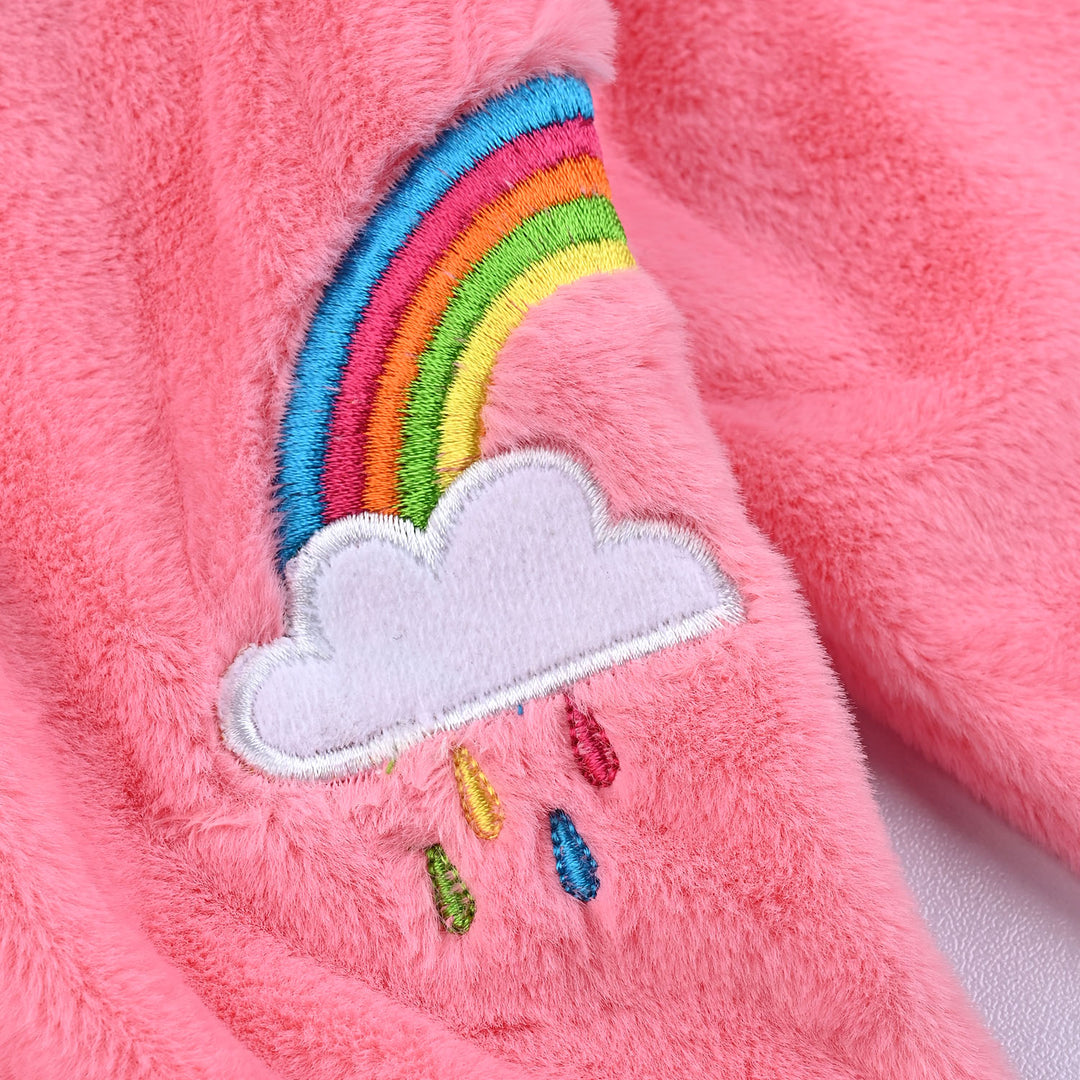 Infant Girls Sherpa Jacket Rainbow-Pink