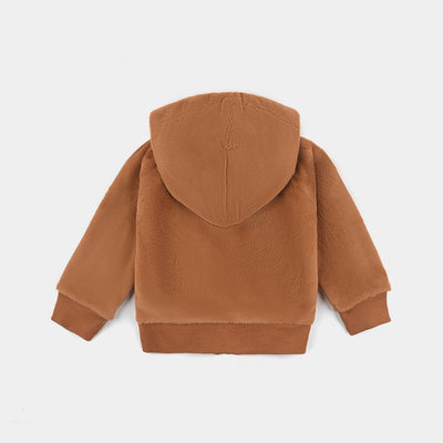 Infant Girls Sherpa Jacket Rabbit-BROWN