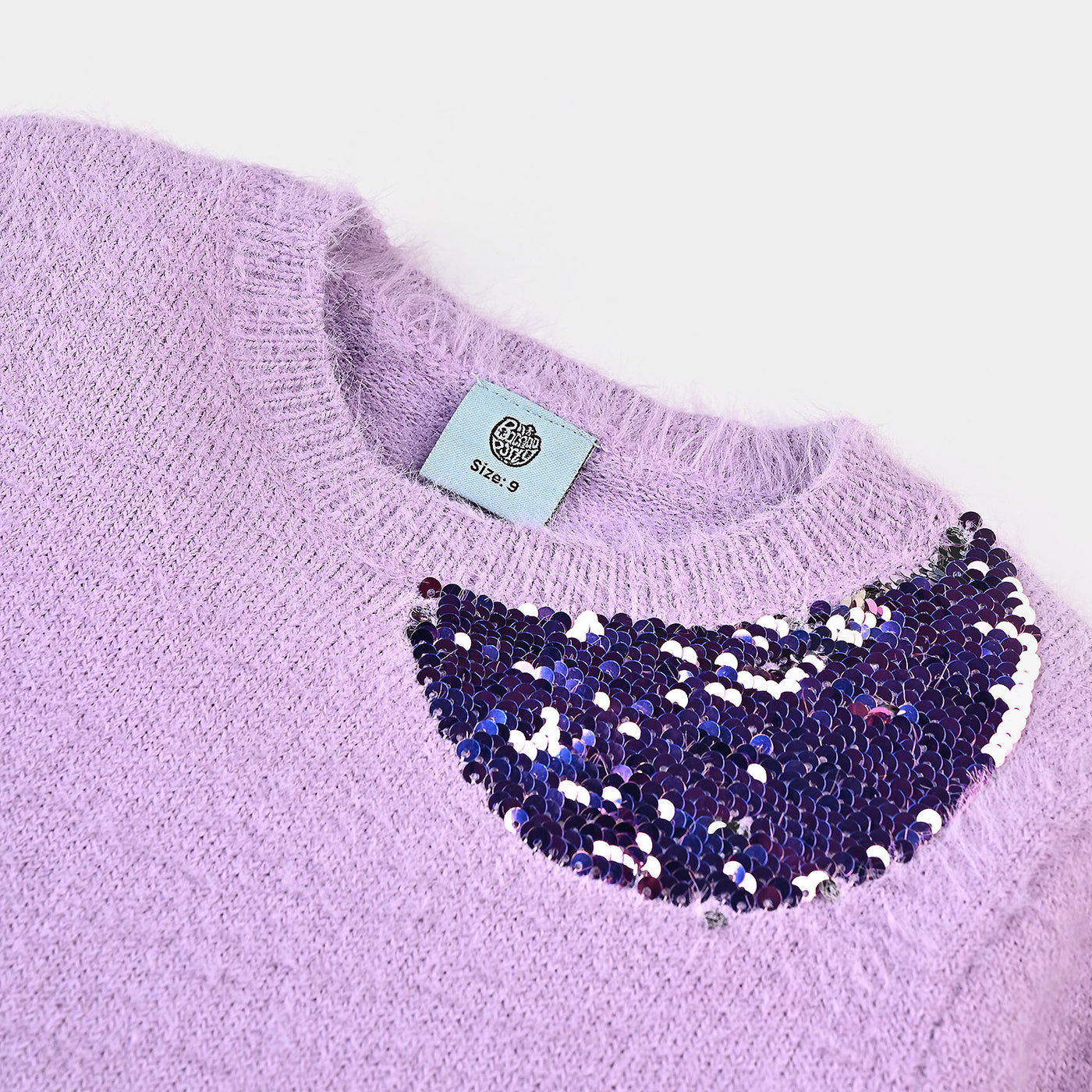 Girls Acrylic Sweater Circles-Lilac