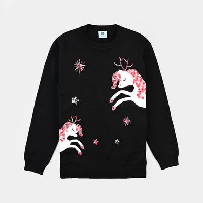 Girls Acrylic Sweater-BLACK