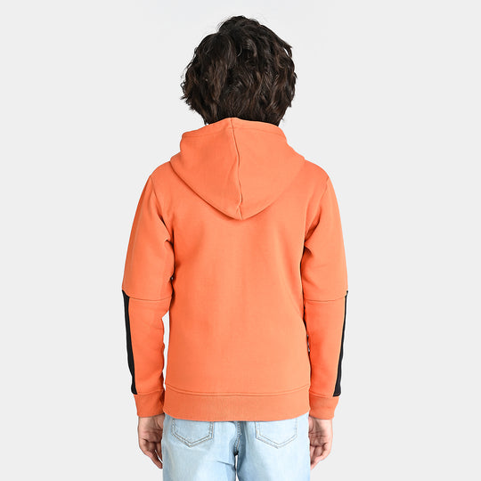 Boys Fleece Knitted Jacket Explorer-Apr.Orange