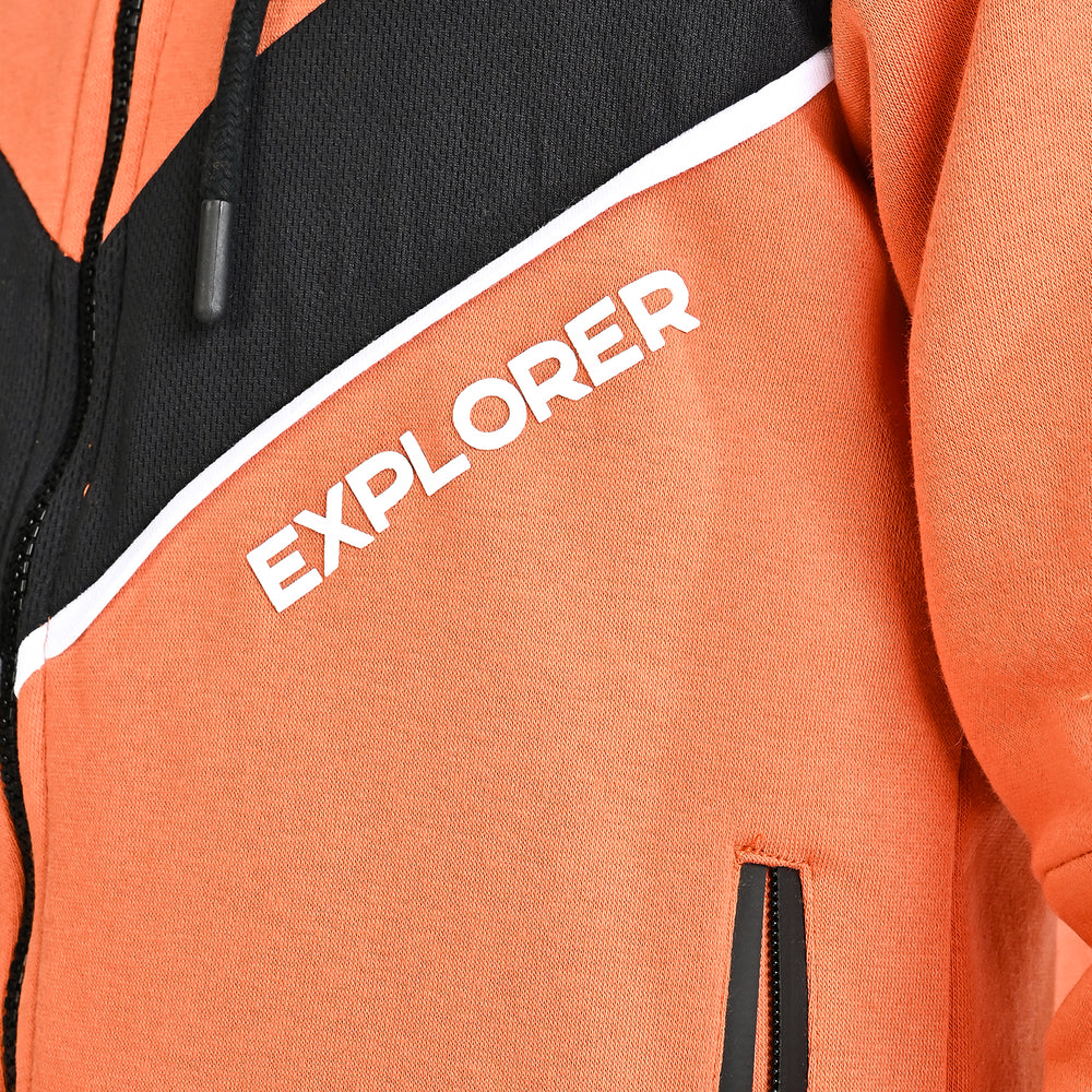 Boys Fleece Knitted Jacket Explorer-Apr.Orange