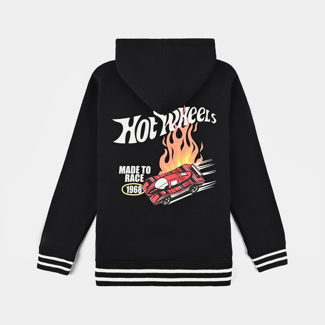 Boys Fleece Knitted Jacket Hot Wheels-Jet.Black