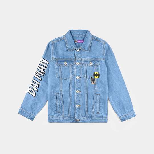 Boys Denim rigid Woven Jacket-Mid Blue