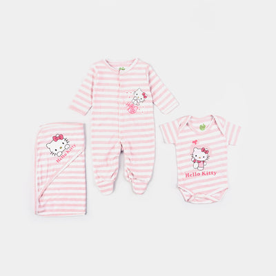 Infant Unisex Cotton Jersey 6 Piece Set Character-Pink