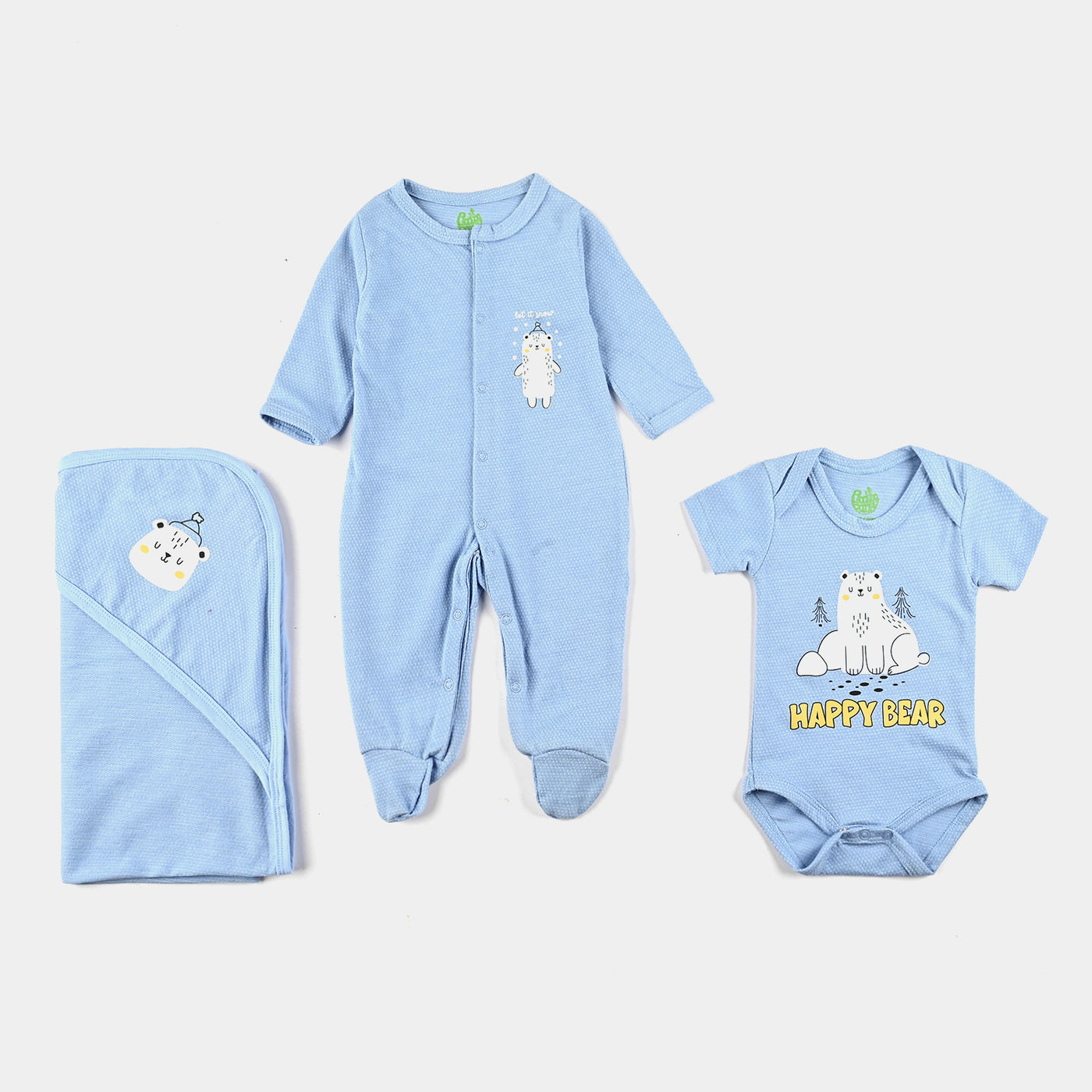 Infant Unisex Cotton Jersey 6 Piece Set Polka Dot-Blue