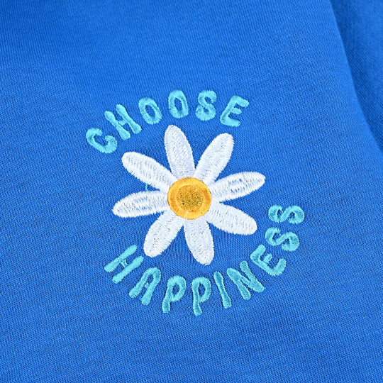 Girls Fleece Knitted Jacket Happiness-Blue