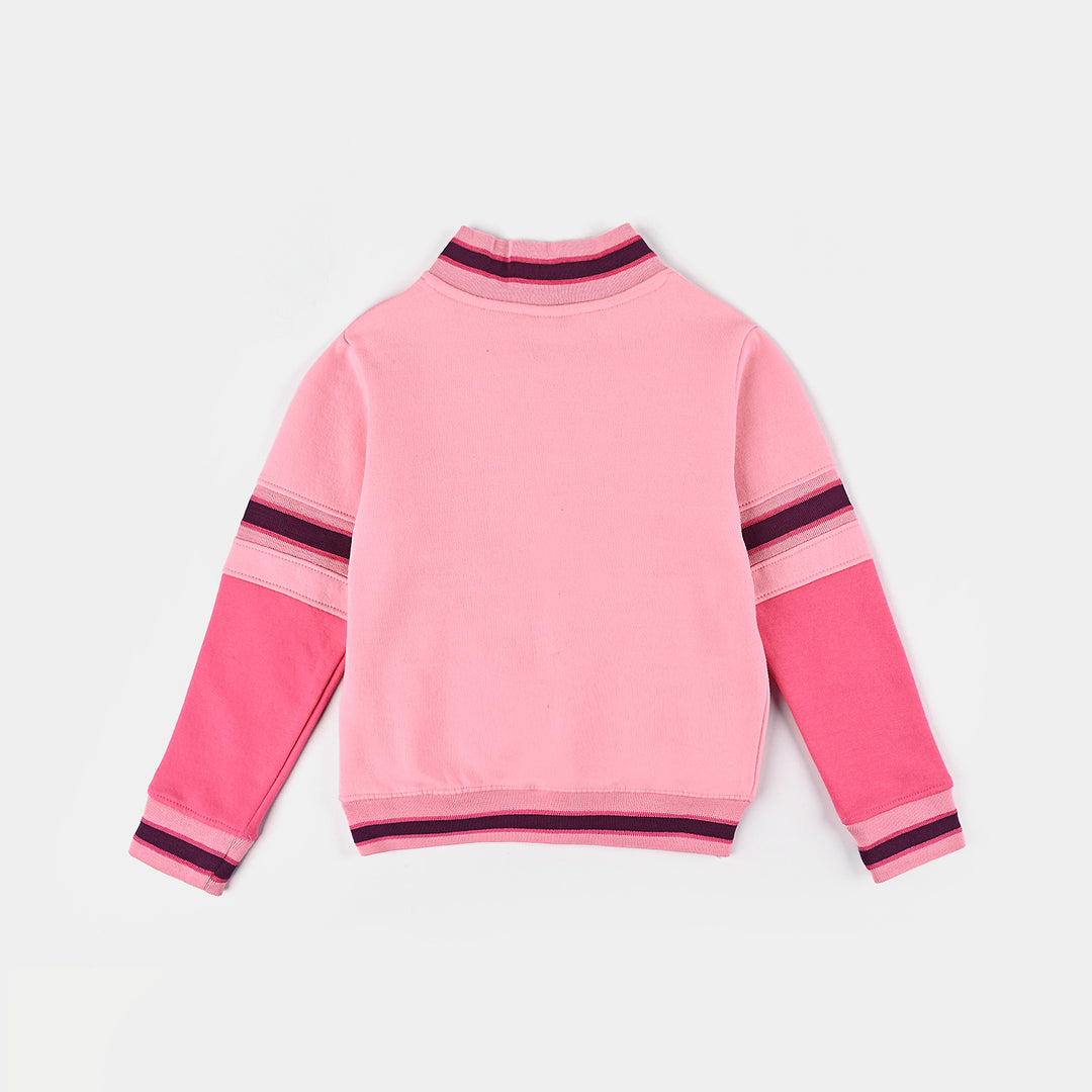 Girls Fleece Knitted Jacket Girls Squad-Candy Pink