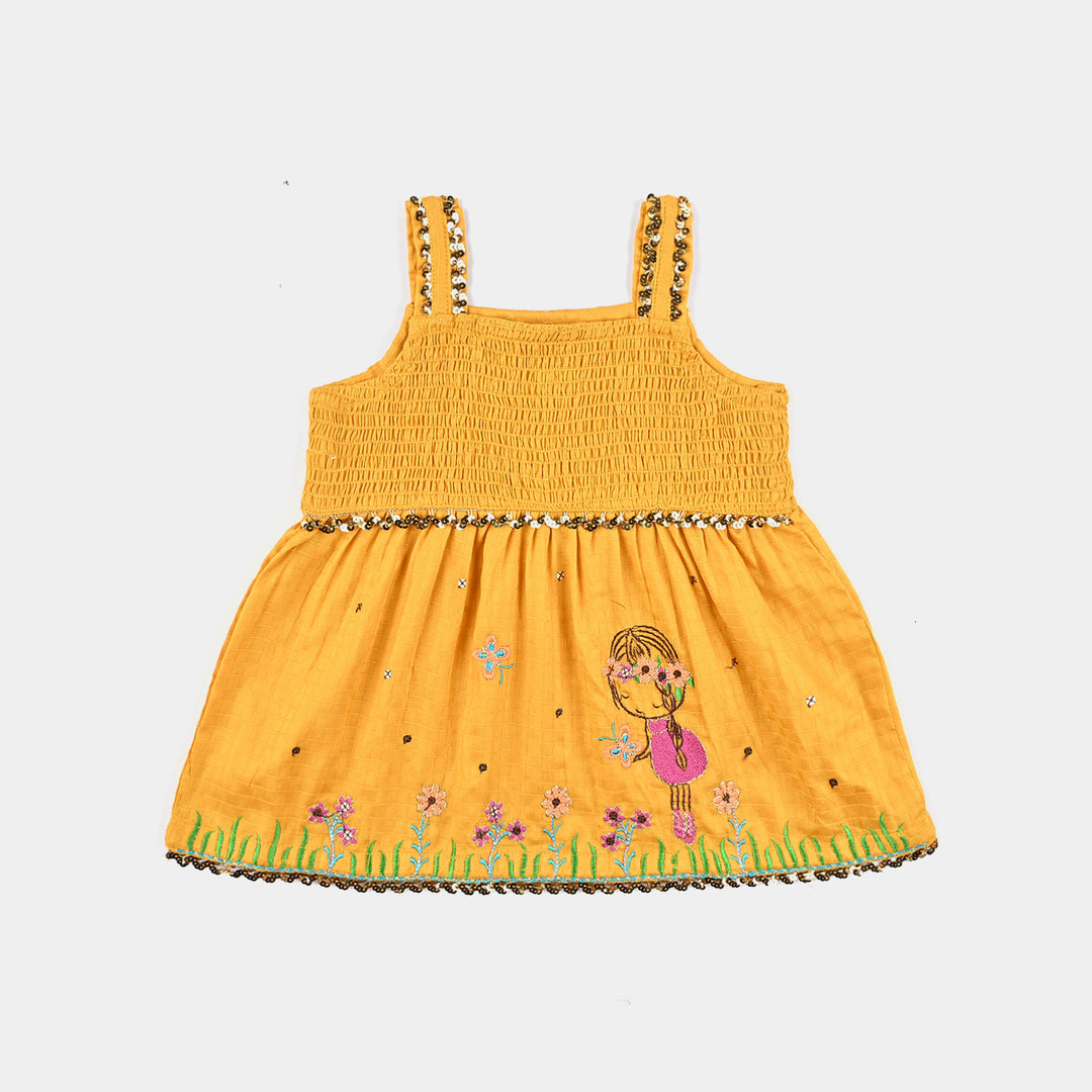 Infant Girls Jacquard 2 pcs Little Garden-Mustard