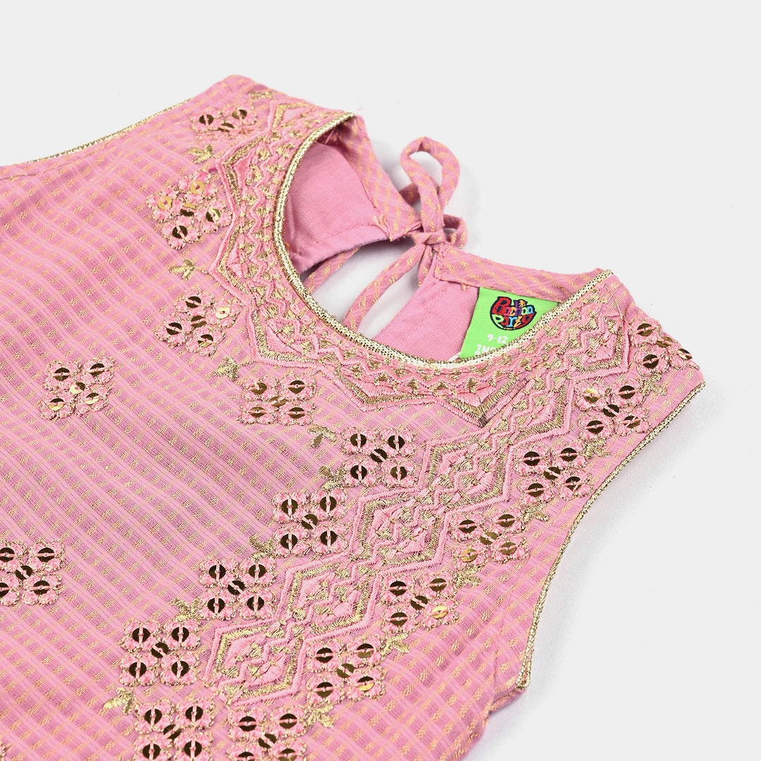 Infant Girls Jacquard 2 pcs Glitter-T.Pink