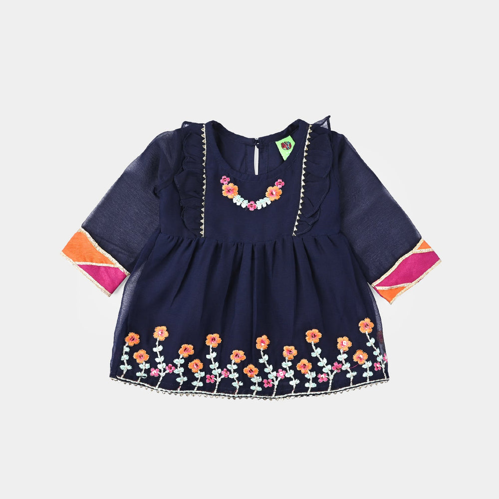 Girls Chiffon 2 Pcs Little Bloom-Navy Blue